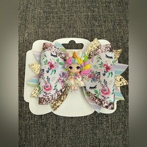 Hand Crafted Multicolor Unicorn Hair Bow
